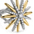 Starburst Ring in Sterling Silver with 18K Yellow Gold and Diamonds, 25mm