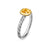 DY Mercer Color Cable Ring in Sterling Silver with 14K Yellow Gold and Citrine, 5.5mm