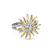 Starburst Ring in Sterling Silver with 18K Yellow Gold and Diamonds, 20.7mm