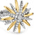 Starburst Ring in Sterling Silver with 18K Yellow Gold and Diamonds, 20.7mm