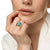 DY Mercer Color Stone Ring in 18K Yellow Gold with Sky Blue Topaz, 13.5mm
