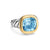 DY Mercer Color Stone Ring in Sterling Silver with 14K Yellow Gold and Sky Blue Topaz, 13.5mm