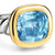 DY Mercer Color Stone Ring in Sterling Silver with 14K Yellow Gold and Sky Blue Topaz, 13.5mm
