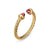 Micro Cablespira Flex Open Ring in 18K Yellow Gold with Pink Tourmalines, 2.5mm