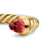 Micro Cablespira Flex Open Ring in 18K Yellow Gold with Rhodolite Garnets, 2.5mm