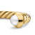 Micro Cablespira Flex Open Ring in 18K Yellow Gold with Pearls, 2.5mm
