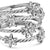 Petite Starburst Multi Row Ring in Sterling Silver with Diamonds, 19.4mm