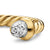 Micro Cablespira Flex Open Ring in 18K Yellow Gold with Pavé Diamond Domes, 2.5mm