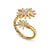Starburst Bypass Ring in 18K Yellow Gold with Diamonds, 25.3mm