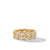 Curb Chain Band Ring in 18K Yellow Gold with Diamonds, 8mm