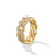 Curb Chain Band Ring in 18K Yellow Gold with Diamonds, 8mm