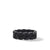 Curb Chain Band Ring in Black Titanium with Black Diamonds, 8mm