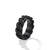 Curb Chain Band Ring in Black Titanium with Black Diamonds, 8mm
