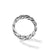 Curb Chain Band Ring in Sterling Silver with Black Diamonds, 8mm