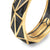 Faceted Band Ring in 18K Yellow Gold with Forged Carbon, 6.2mm