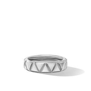 Faceted Triangle Band Ring in Sterling Silver, Size 11