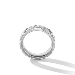 Faceted Triangle Band Ring in Sterling Silver, Size 10