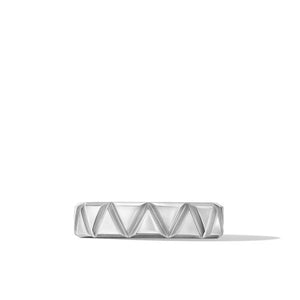 Faceted Triangle Band Ring in Sterling Silver, Size 11