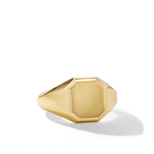 Streamline Signet Ring in 18K Yellow Gold, Size 10
