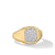 Streamline Signet Ring in 18K Yellow Gold with Diamonds, Size 10