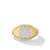 Streamline Signet Ring in 18K Yellow Gold with Diamonds, Size 10