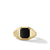 Streamline Signet Ring in 18K Yellow Gold with Black Onyx, Size 11
