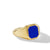 Streamline Signet Ring in 18K Yellow Gold with Lapis, Size 10