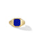 Streamline Signet Ring in 18K Yellow Gold with Lapis, Size 10