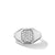 Streamline Signet Ring in Sterling Silver with Diamonds, Size 11