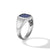 Streamline Signet Ring in Sterling Silver with Blue Sapphires, Size 11