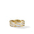 DY Helios Band Ring in 18K Yellow Gold with Pavé Diamonds, Size 10