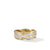 DY Helios Band Ring in 18K Yellow Gold with Pavé Diamonds, Size 9