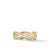 DY Helios Band Ring in 18K Yellow Gold with Pavé Diamonds, Size 11