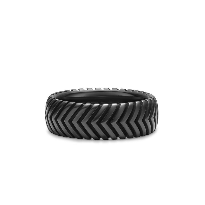 Chevron Band in Black Titanium, 8mm