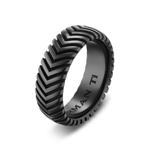 Chevron Band in Black Titanium, 8mm