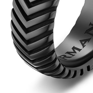Chevron Band in Black Titanium, 8mm