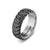 Chevron Band in Sterling Silver with Black Diamonds, 8mm