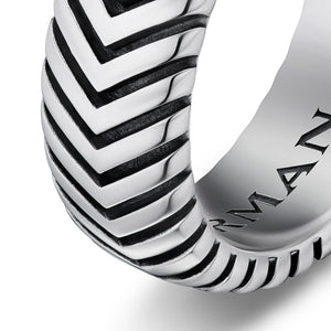 Chevron Band in Sterling Silver, 8mm
