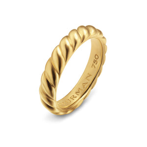 Sculpted Cable Band Ring in 18K Yellow Gold, 5mm, Size 10
