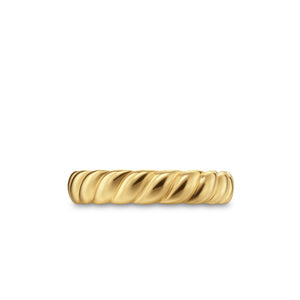 Sculpted Cable Band Ring in 18K Yellow Gold, 5mm, Size 8