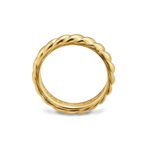 Sculpted Cable Band Ring in 18K Yellow Gold, 5mm, Size 10