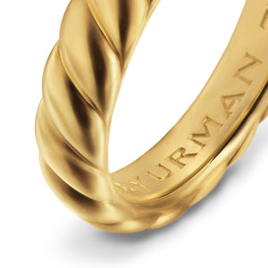 Sculpted Cable Band Ring in 18K Yellow Gold, 5mm, Size 10