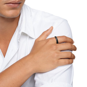 Sculpted Cable Band Ring in Black Titanium, 5mm, Size 10