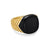 Chevron Signet Ring in 18K Yellow Gold with Black Onyx, 18mm
