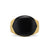 Chevron Signet Ring in 18K Yellow Gold with Black Onyx, 18mm