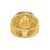 Chevron Signet Ring in 18K Yellow Gold with Black Onyx, 18mm