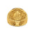 Chevron Signet Ring in 18K Yellow Gold with Tiger&#39;s Eye, 18mm