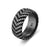 Chevron Band in Black Titanium with Diamonds, 10mm