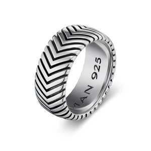 Chevron Band in Sterling Silver, 10mm