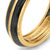 Knife Edge Band Ring in 18K Yellow Gold with Forged Carbon, 6mm